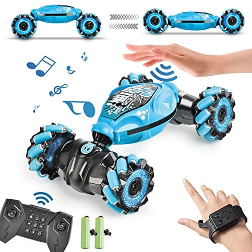 KB KAIBO Remote Control Car, 2.4G 4WD Gesture RC Car, All Terrains Double Sides Rotating Hand Controlled RC Cars, Hand Gesture RC Truck with 2 Batteries, RC Cars for Boys and Girls with Light Music image
