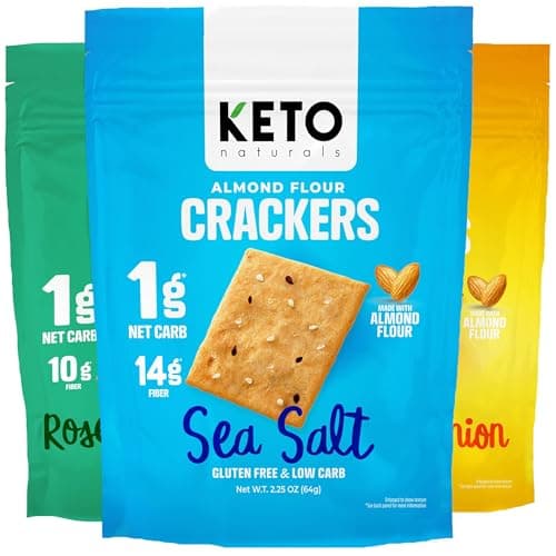 keto snacks Keto Crackers chips (variety) low carb Crackers Almond flour. Low carb snack keyto cracker zero carbs snacks no sugar, 0 no carbs sugar free snack high fiber. Low-carb food image
