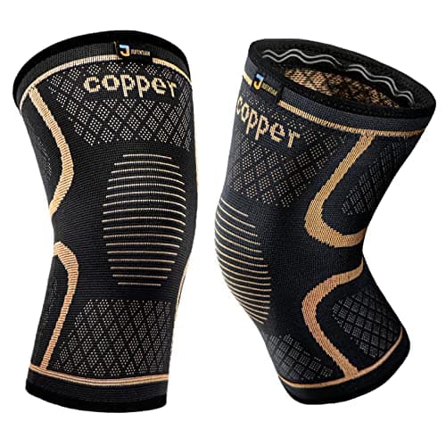 JIUFENTIAN Copper Knee Braces for Men and Women (2 pack) -Knee Supports Copper Compression Knee Sleeve for Knee Pain, Arthritis, Running,Sports and Recovery Support (Medium) image