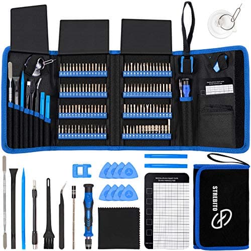 STREBITO Electronics Precision Screwdriver Sets 142-Piece with 120 Bits Magnetic Repair Tool Kit for iPhone, MacBook, Computer, Laptop, PC, Tablet, PS4, Xbox, Nintendo, Game Console image