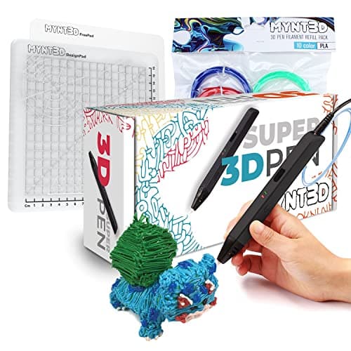 MYNT3D Super 3D Pen + 10 Color PLA Filament + DesignPad Mat Kit image