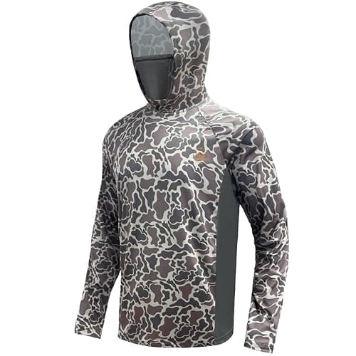 Palmyth Hunting Hoodie with Mask for Men Long Sleeve Sun Protection UV UPF 50+ Camo Fishing Shirts image
