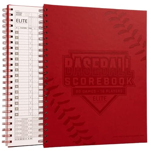 Murray Sporting Goods Elite Clipboards Premium Baseball/Softball Scorebook - 60 Games | Stats Score Keeper Book for Adult & Youth Baseball/Softball image