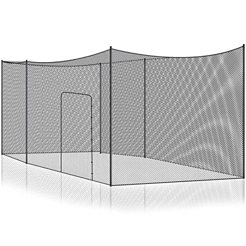 Syhood Baseball Batting Cage Net Heavy Duty Cricket Softball Hitting Practice Net Portable Pitching Cage, Training Sports Barrier Screen for Backyard Outdoor (Frame Not Included)(35 x 10 x 10 ft) image