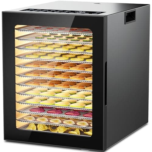 Food Dehydrator Machine, 12-Trays Stainless Steel Digital Food Dryer for Home,10 Presets, 48H Timer and Temperature Control, 850W Dehydrators for Food and Jerky, Dog Treats, Meats & Veggies image