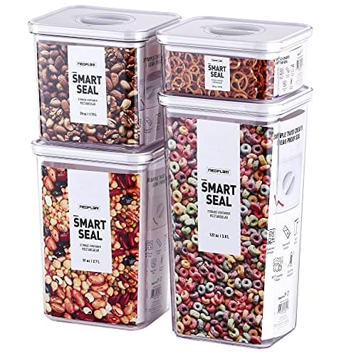 Neoflam Smart Seal 4pc Rectangular Extra Large Airtight Kitchen Pantry Canister/Organizer image