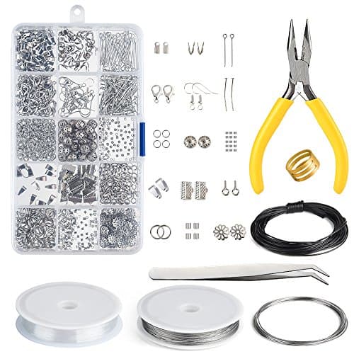 KUUQA Jewelry Making Kit Jewelry Findings Starter Kit Jewelry Beading Making and Repair Tools Kit image