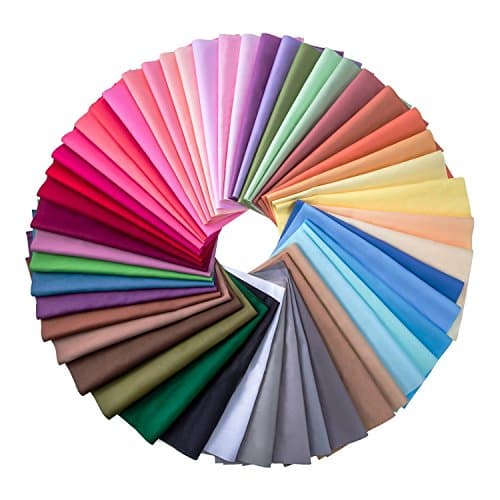 50 Pieces Multi-Colors Fabric Patchwork Mixed Squares Bundle Sewing Quilting Craft, 50 Colors (10 x 10 cm) image