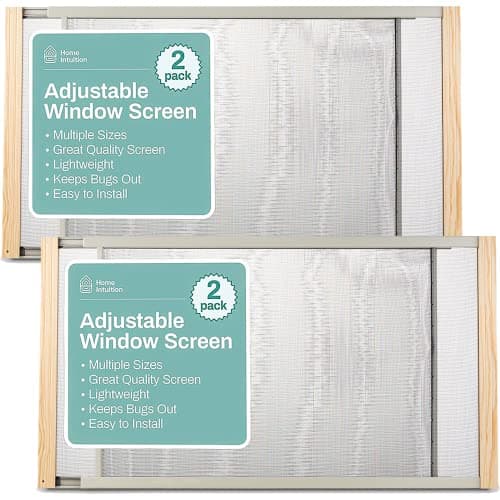 Home Intuition 2-Pack Adjustable Horizontal Window Screen 25-45 inches Wide, 10 Inch High image