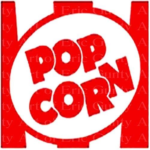 2" Round - Popcorn Label Birthday - Edible Cake/Cupcake Party Topper - D22948 image