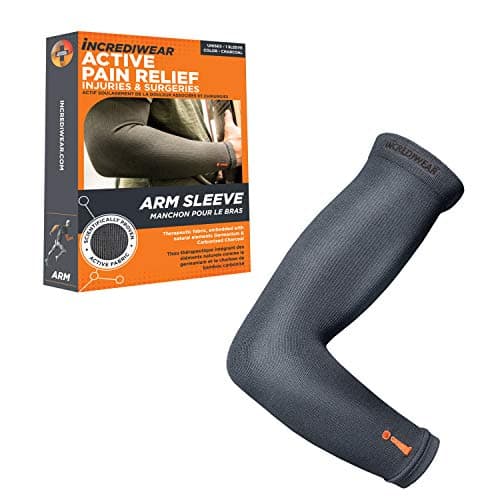 Incrediwear Arm Sleeve – Arm Sleeves for Men and Women to Help with Muscle Pain Relief and Muscle Recovery, Perfect for Baseball, Basketball, Football, Cycling and Working Out (Charcoal, Large) image