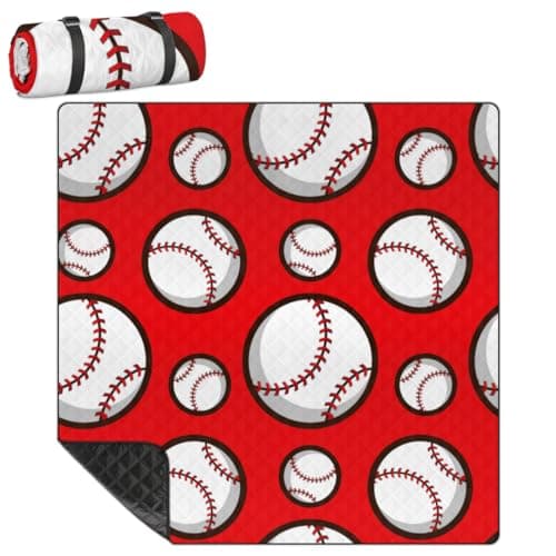 Sport Ball Baseball Outdoor Picnic Blanket - Waterproof, Sandproof, and Durable - Ideal for Camping, Beach, and Park - Fits 4 Adults - Easy to Carry and Clean image