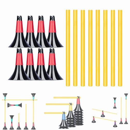 Double Opening Design conical Obstacle Cones for Sports Training, 8pcs Cones and 8pcs Poles image
