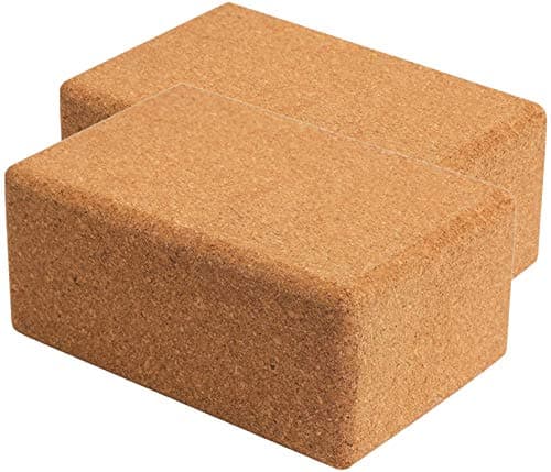 Cork Yoga Blocks 2 Pack Set -Natural Cork from Portugal, 9"x6"x4" Yoga Blocks Non-Slip&Anti-Tilt for Women| Men, Lightweight, Odor-Resistant| Moisture-Proof, Perfect Yoga Equipment image