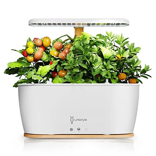 LINKSTYLE CHLORA Smart Herb Garden Planter, Indoor Garden Kit with LED Grow Lights, Smart Sensors, Irrigation Ports, App Functions, Alternative to Hydroponics Plant Growing - Soil System image