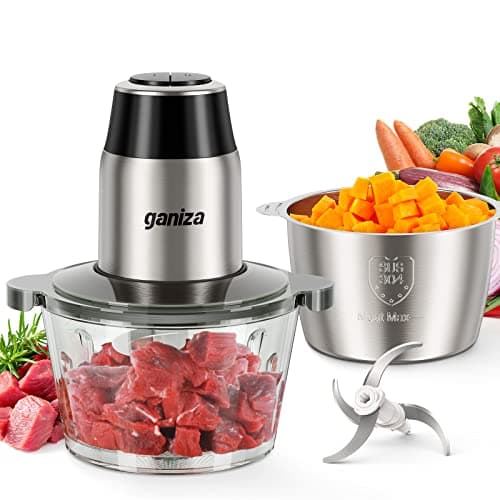 GANIZA Food Processors, Electric Food Chopper with Meat Grinder & Vegetable Chopper image
