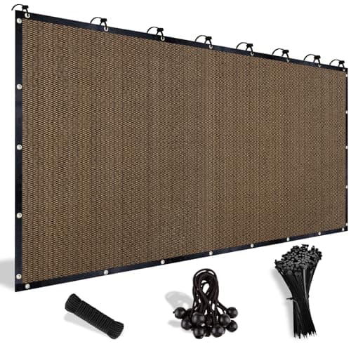 Shade&Beyond 90% Sun Shade Cloth with Grommets, 8' X 12' Pergola Shade Cover Canopy, Mesh Tarp Sun Screens for Patio, Outdoor, Garden, Backyard, Mocha image