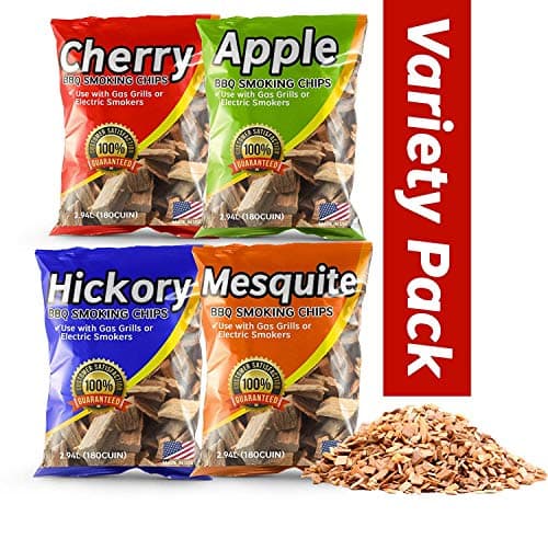 Bangerz Sunz Wood Chips for Smoking Variety Pack, 2 Lbs Each, Apple, Mesquite, Hickory & Cherry Flavor Wood Chips for Smokers & Grills, Bake, Roast, Braise and BBQ, (Pack of 4) image