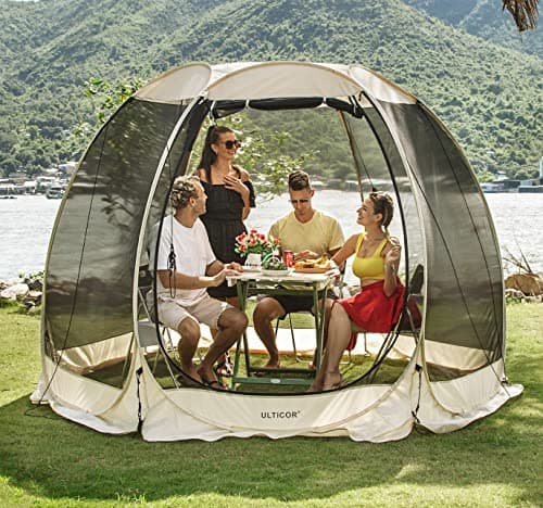 ULTICOR Canopy Outdoor Screen Tent – Instant Pop-up Screen Room Tent – Large Screen House – 4-6 Person Gazebo Canopy Tent for Picnics, BBQ, Parties, Patio & Camping, Not Waterproof (10 x 10) image