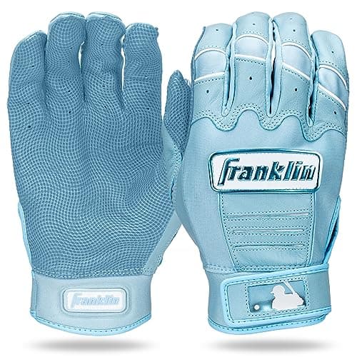 Franklin Sports MLB Batting Gloves - CFX Pro Adult + Youth Batting Gloves Pair - Baseball + Softball Batting Gloves - Official MLB Baseball Batting Gloves - Blue Highlight - Small image