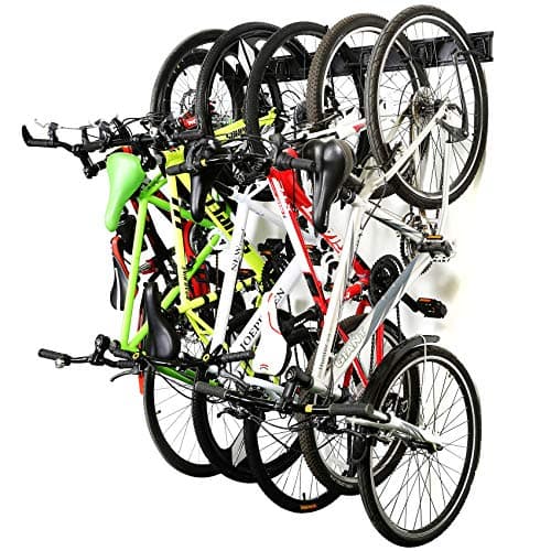Ultrawall Stainless Steel Bike Storage Rack, 6 Bike Storage Hanger Wall Mount for Home & Garage Holds Up to 300lbs, Black image