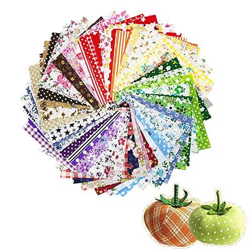 60 Pcs 4" x 4"(10cm x 10cm) Assorted Craft Fabric Bundle Squares Patchwork Fabric Sets for DIY Sewing Scrapbooking Quilting Dot Pattern image