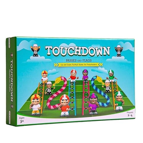 Touchdown - Passes & Flags Board Game | 2 to 4 Players | Preschool Classroom Games | Ages 3+ | Up and Down Football Game | image